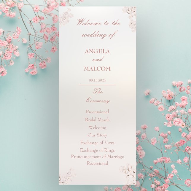 Vintage Elegant Pearl Romance Wedding Program (Creator Uploaded)