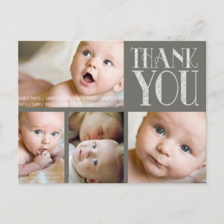 VINTAGE Elegant Photo Baby Thank You Post Card