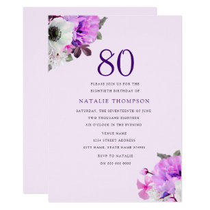 elegant 80th birthday invitations