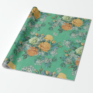 Vintage Elegant Rose Floral bouquet botanical  Wrapping Paper
