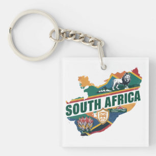 Vintage Elegant South Africa Travel Souvenir Key Ring