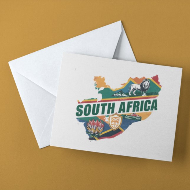 Vintage Elegant South Africa Travel Souvenir Postcard (colorful south africa vintage travel postcard)