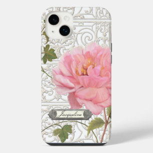 Vintage Elegant Stylish Peony Flower Personalised iPhone Case