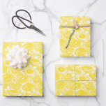 Vintage Elegant Sunflower Yellow Wrapping Paper Sheet<br><div class="desc">This elegant vintage monochromatic sunflower toile pattern in yellow and white is great for paper crafting and wrapping gifts for everyday occasions. Perfect for bridal showers and weddings. Designed by © Tim Coffey.</div>