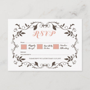 Vintage Elegant Victorian Flourish Wedding RSVP Card