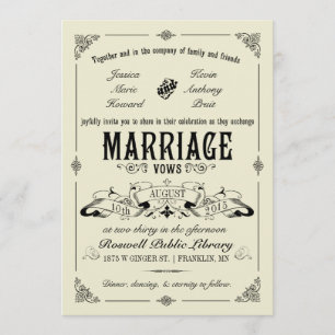 Vintage Elegant Wedding Invitation