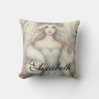 Vintage Elegant Winter Princess Fairytale  Cushion