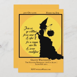 Vintage Elegant Witch Victorian Halloween Party Invitation