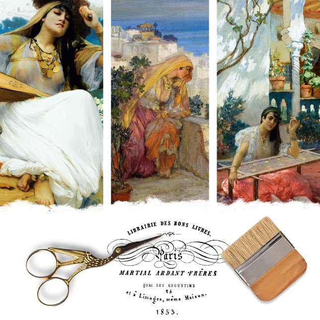 Vintage Elegant Woman Girl Decoupage Wrapping Paper Sheet (Creator Uploaded)