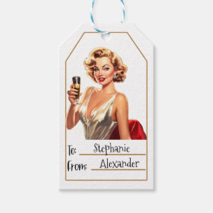 Vintage Elegant Woman Personalised To & From (10) Gift Tags