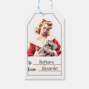 Vintage Elegant Woman  Personalised To & From (1) Gift Tags