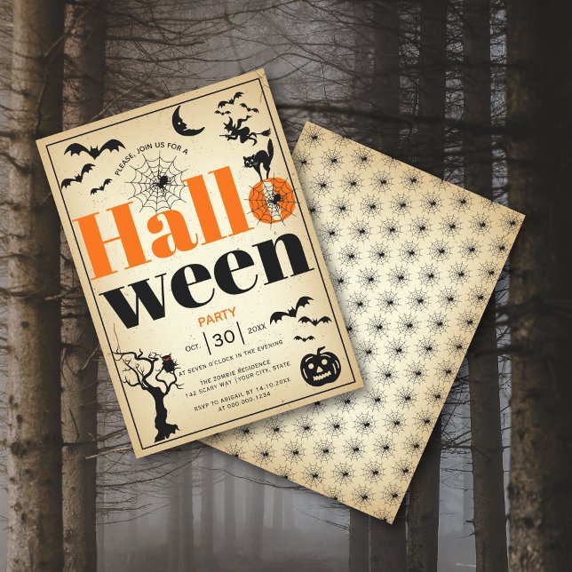 Vintage elements adult Halloween party Invitation (Creator Uploaded)