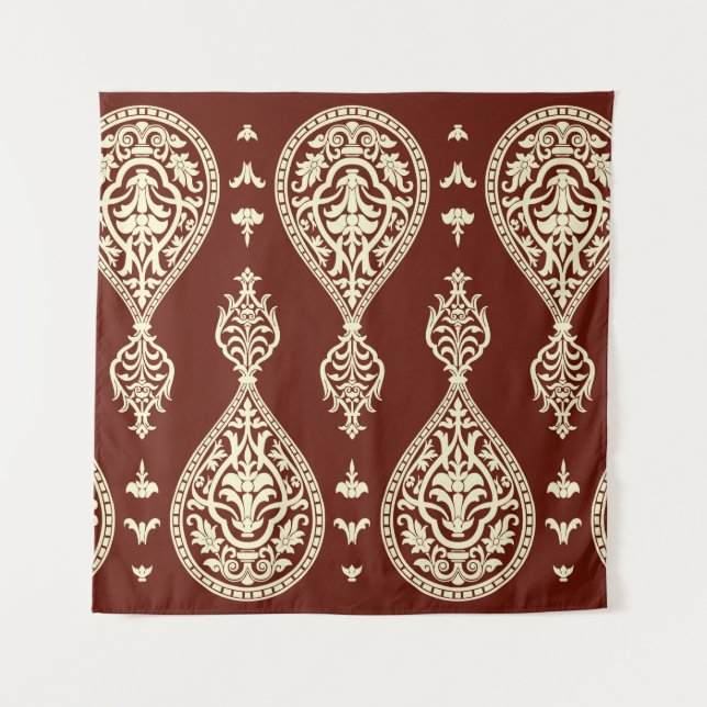 Vintage elements on a dark background tapestry (Front)