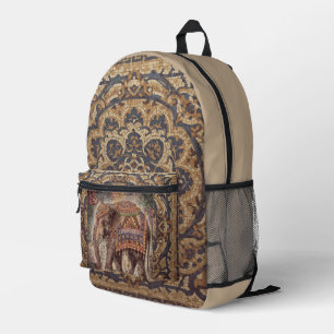 Vintage Elephant, Antique Elephant, Motif Art Prin Printed Backpack