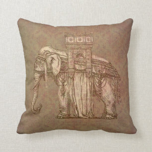 Vintage Elephant Bastille Cushion