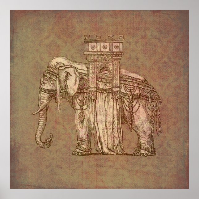 Vintage Elephant Bastille Poster (Front)