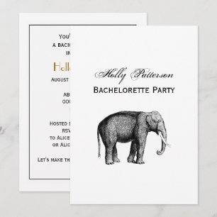 Vintage Elephant Drawing Invitation
