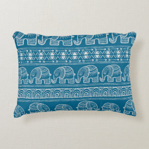 Vintage Elephant Frame Illustration Decorative Cushion