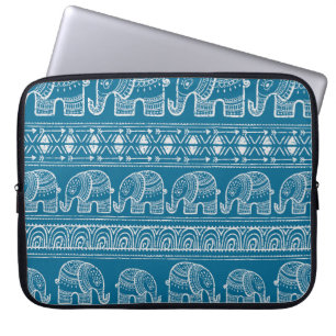 Vintage Elephant Frame Illustration Laptop Sleeve