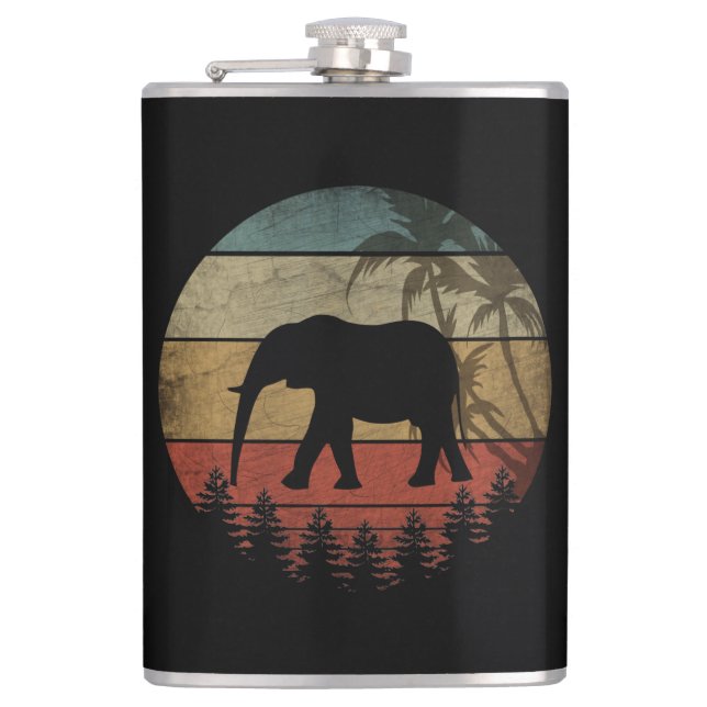 VINTAGE ELEPHANT HIP FLASK (Front)