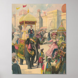 Vintage Elephant Ride Poster