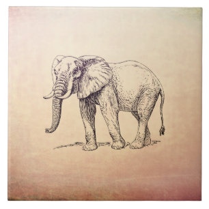 Vintage Elephant Tile