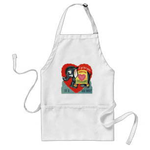vintage elephant valentine standard apron
