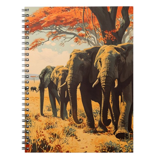 Vintage Elephants Notebook (Front)