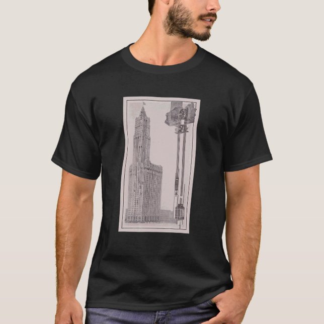Vintage Elevator In A Skyscraper Illustrative Diag T-Shirt (Front)