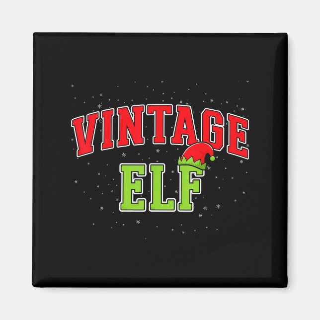 Vintage Elf Christmas Family Matching Group Xmas  Magnet (Front)