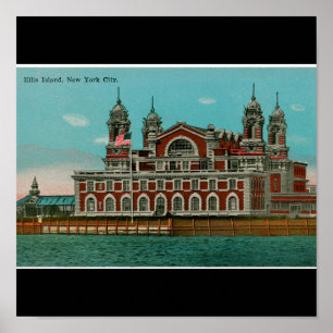 Vintage Ellis Island, New York CIty Poster