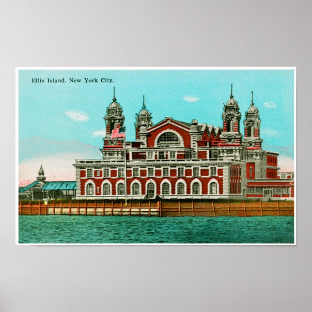 Vintage Ellis Island, New York City Poster (Front)