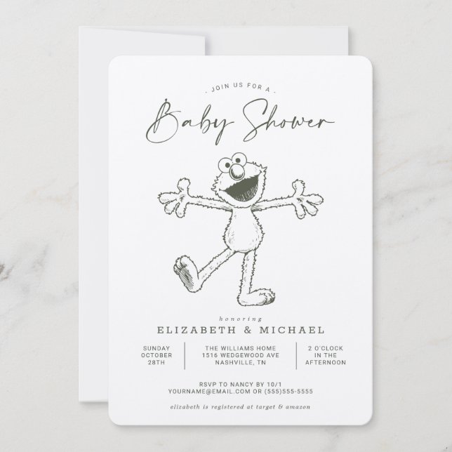 Vintage Elmo Baby Shower Invitation (Front)