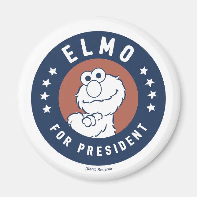 Vintage Elmo for President Badge Magnet (Front)