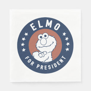 Vintage Elmo for President Badge Napkin