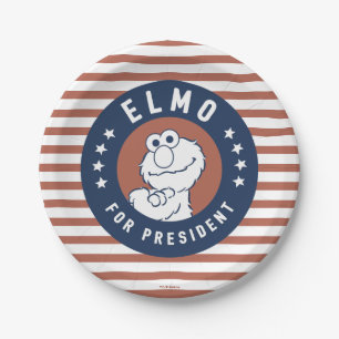 Vintage Elmo for President Badge Paper Plate