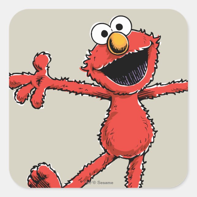Vintage Elmo Square Sticker (Front)