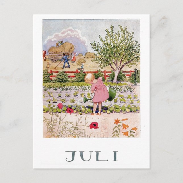 Vintage Elsa Beskow June Postcard (Front)