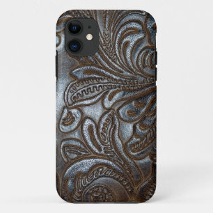 Vintage Embossed Brown Leather Case-Mate iPhone Ca iPhone 11 Case