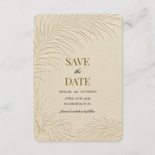 Vintage Embossed Palm Tropical Save the Date
