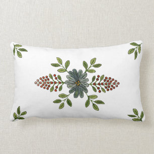 Vintage Embroidery Design Lumbar Cushion
