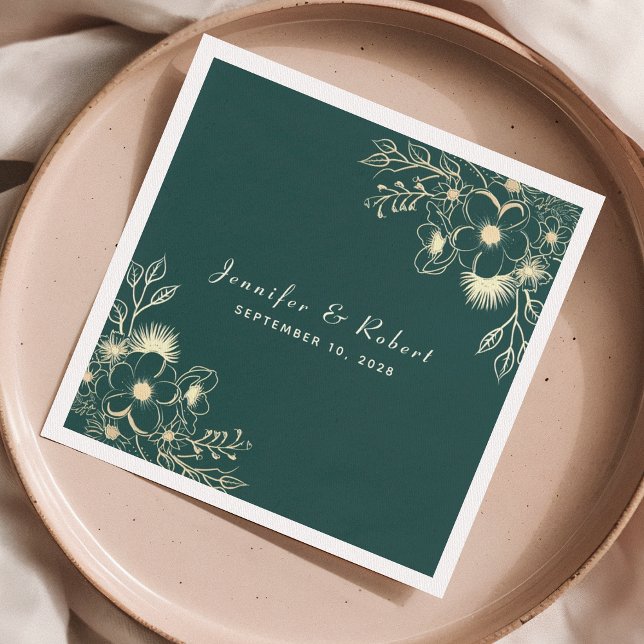 Vintage Emerald Green Wedding Napkin (Creator Uploaded)