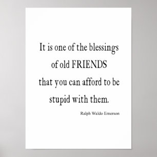Vintage Emerson Friendship Blessing Quote Poster