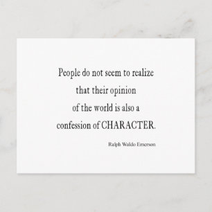 Vintage Emerson Inspirational Character Quote Postcard