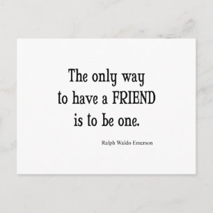 Vintage Emerson Inspirational Friendship Quote Postcard