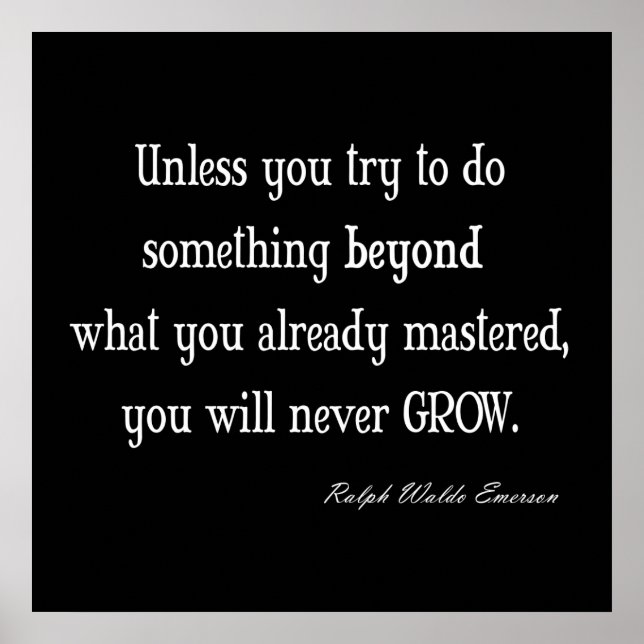 Vintage Emerson Inspirational Growth Mastery Quote Poster (Front)