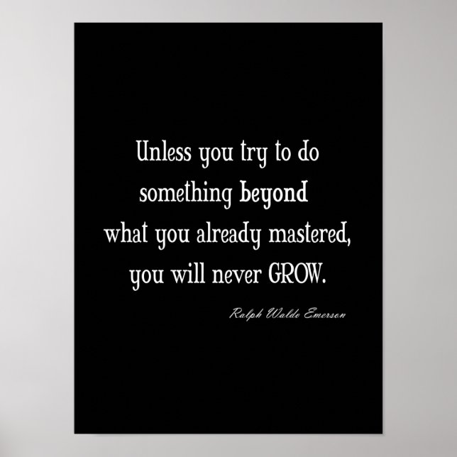 Vintage Emerson Inspirational Growth Mastery Quote Poster (Front)