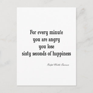 Vintage Emerson Inspirational Happiness Quote Postcard