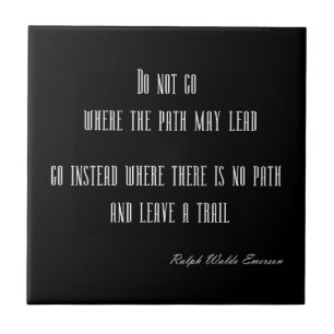Vintage Emerson Inspirational Quote on Black Ceramic Tile