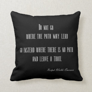 Vintage Emerson Inspirational Quote on Black Cushion